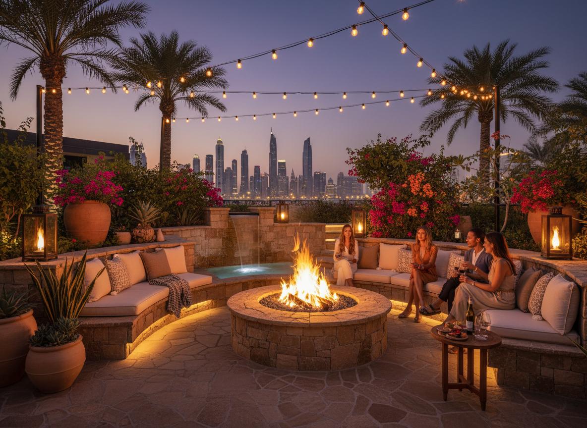 Outdoor fire pit area